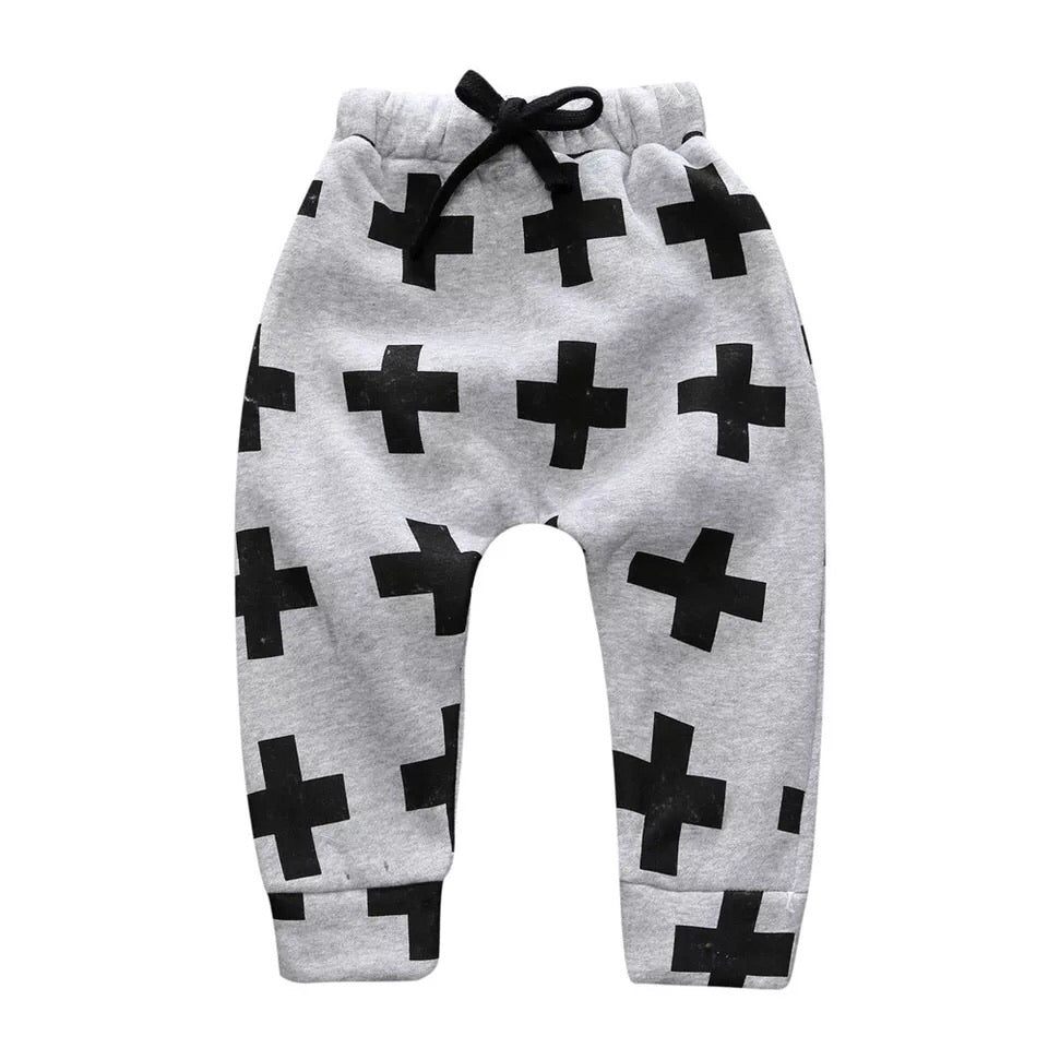 Criss Cross Drop Crotch Pants | Grey