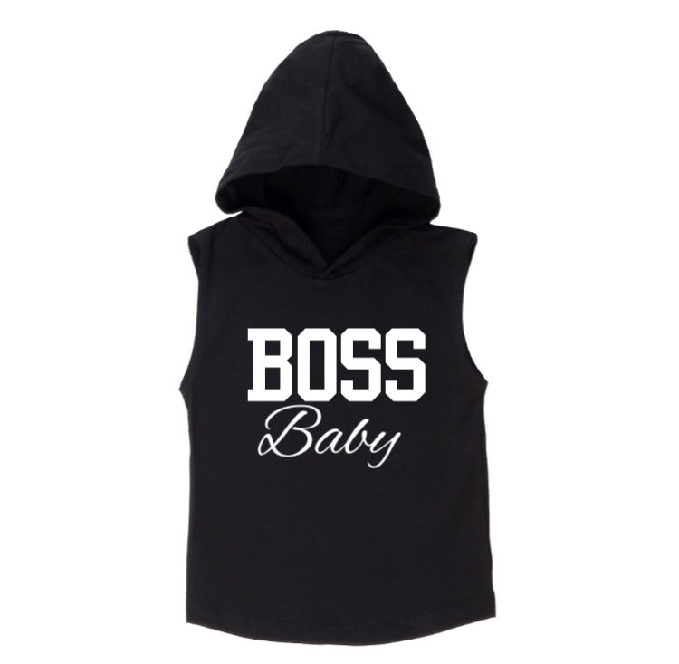 MLW By Design - BOSS Baby Sleeveless Hoodie | Black or White