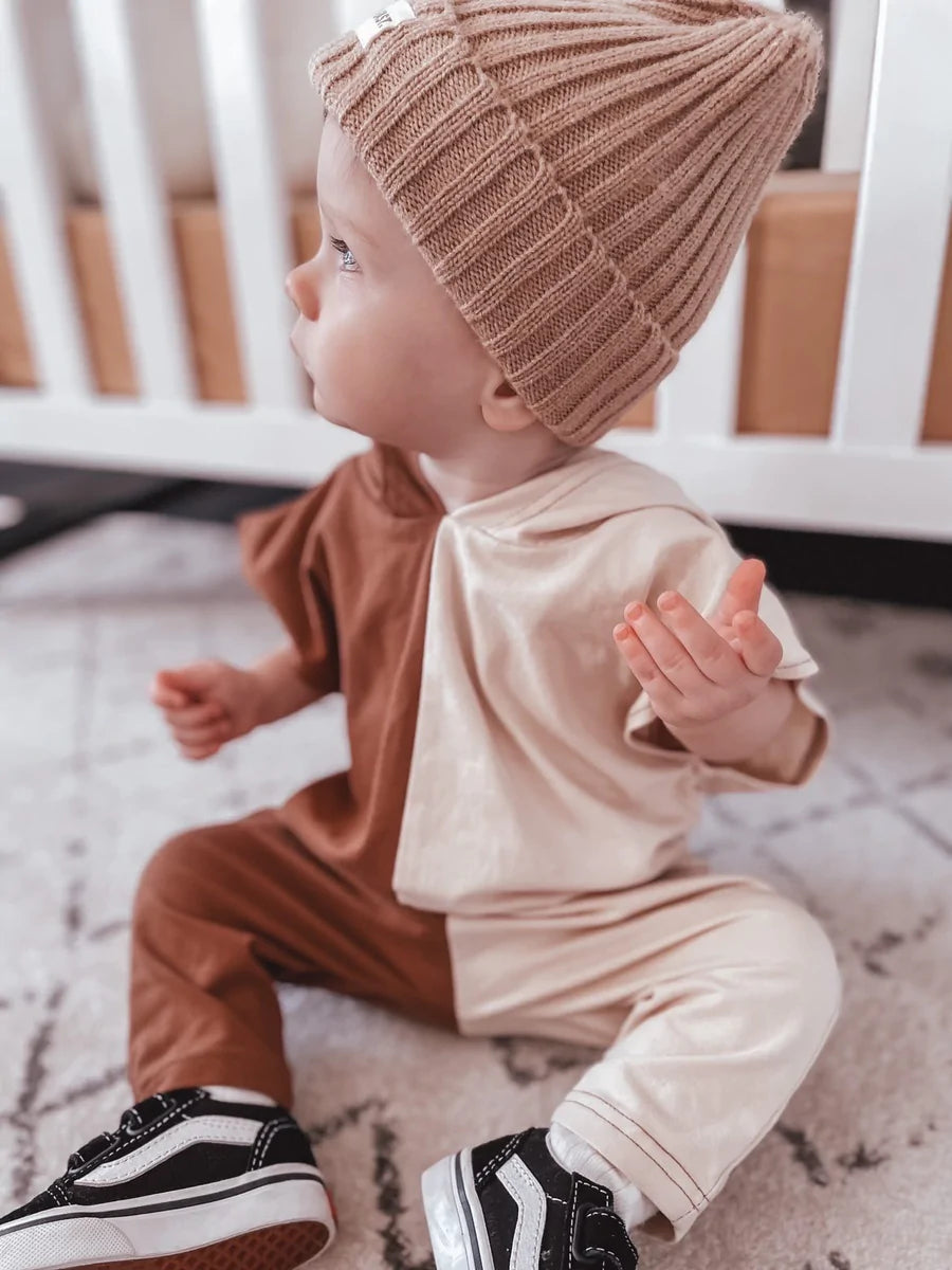 Ballerinas and Boys - Caramel Hooded Romper