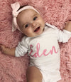 MLW By Design - Personalised Small Script Bodysuit | White