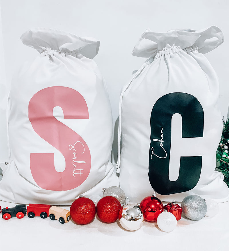 MLW By Design - Personalised Name Christmas Santa Sacks
