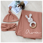 Timber Tinkers - Personalised Swaddle Set - 4 Colours