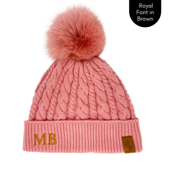 Cubs & Co - PERSONALISED CLASSIC KNIT PINK BEANIE