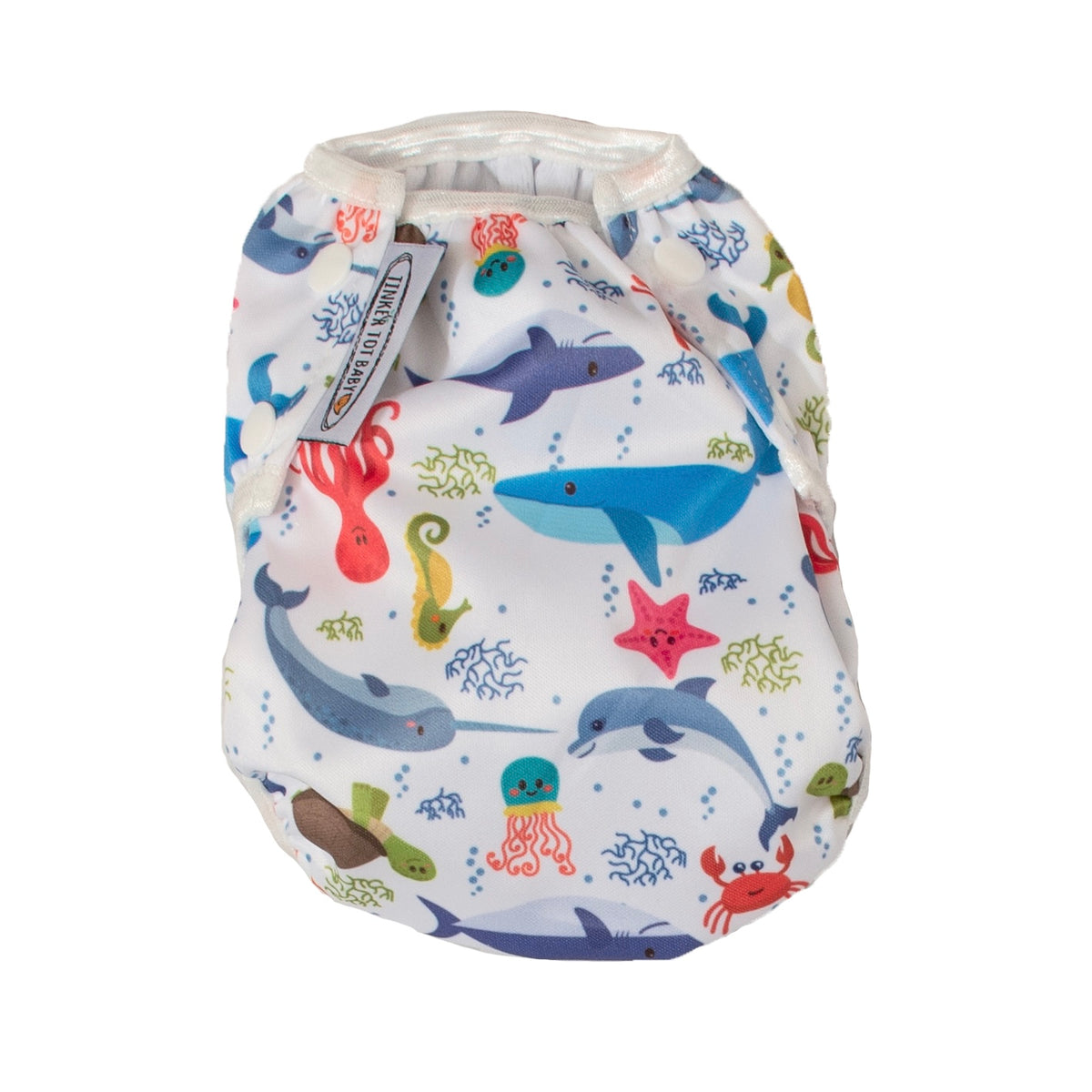 Tinker Tot Baby - Reusable Swim Nappy – Sharks & Sea Creatures