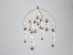 CMC GOLD - Powdered Blue, White and Raw Hex Felt Ball Mobile