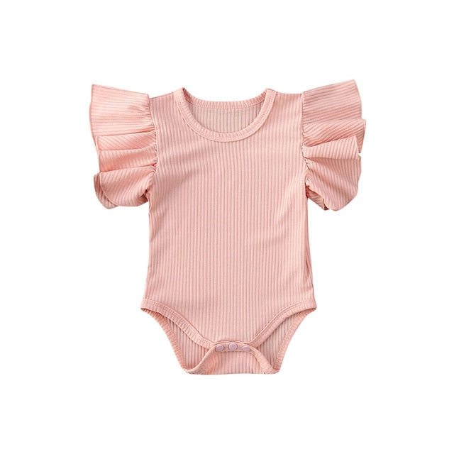 Frilly Sleeves Bodysuit | Pink