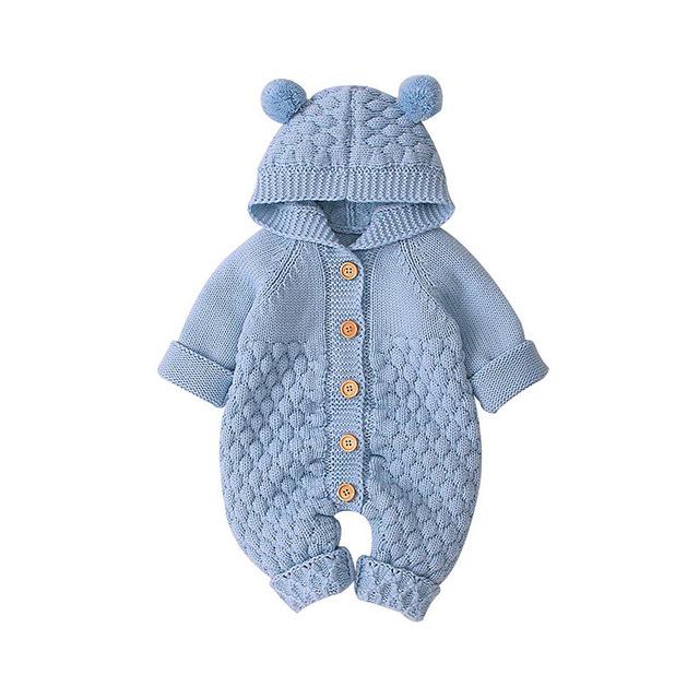 Bear Knit Onesie | Blue