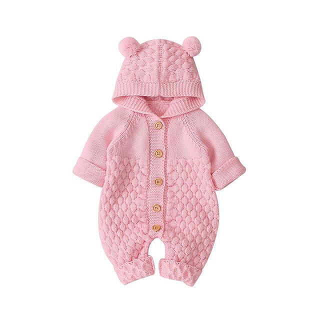 Bear Knit Onesie | Pink