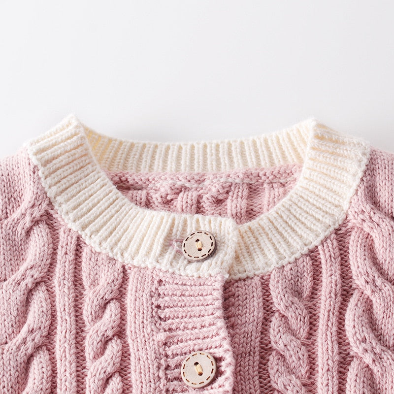 Cable Knit Cardigan | Pink