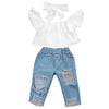 Ripped Jeans Set | White
