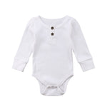 Ribbed Button Bodysuit | White